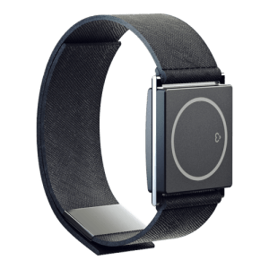 Empatica device, frontal 3/4 view.