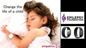 Sleeping child wearing Embrace.