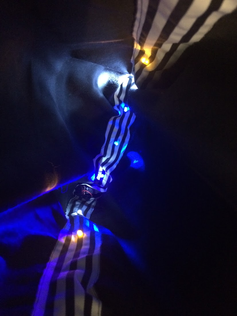 Interior of an LED-lit bag